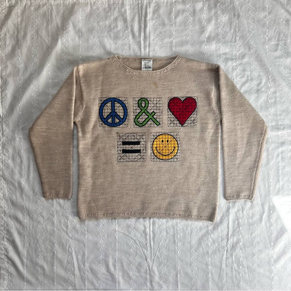 1990s Cheap and Chic Moschino Crewneck Knit sweater